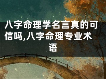 八字命理学名言真的可信吗,八字命理专业术语