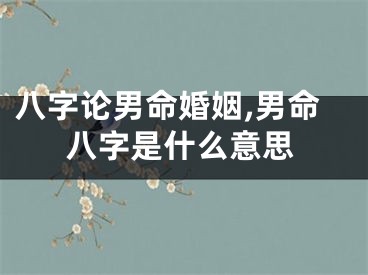 八字论男命婚姻,男命八字是什么意思