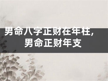 男命八字正财在年柱,男命正财年支