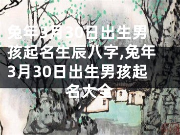 兔年3月30日出生男孩起名生辰八字,兔年3月30日出生男孩起名大全