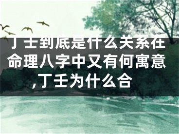 丁壬到底是什么关系在命理八字中又有何寓意,丁壬为什么合