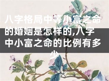 八字格局中等小富之命的婚姻是怎样的,八字中小富之命的比例有多少
