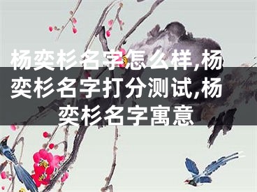 杨奕杉名字怎么样,杨奕杉名字打分测试,杨奕杉名字寓意