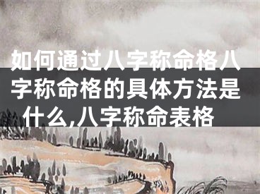 如何通过八字称命格八字称命格的具体方法是什么,八字称命表格
