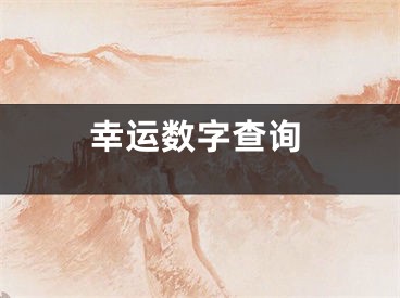 幸运数字查询