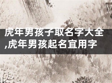 虎年男孩子取名字大全,虎年男孩起名宜用字