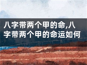 八字带两个甲的命,八字带两个甲的命运如何