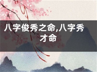 八字俊秀之命,八字秀才命