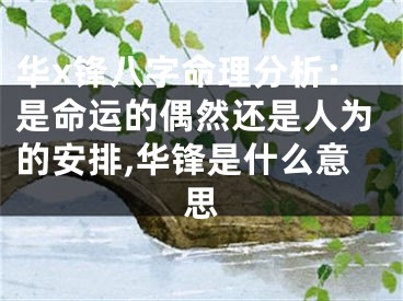 华x锋八字命理分析：是命运的偶然还是人为的安排,华锋是什么意思