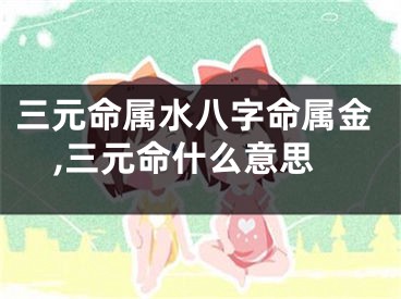 三元命属水八字命属金,三元命什么意思