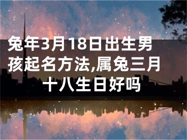 兔年3月18日出生男孩起名方法,属兔三月十八生日好吗