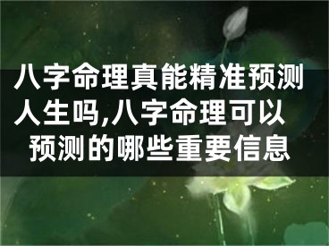八字命理真能精准预测人生吗,八字命理可以预测的哪些重要信息