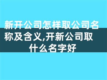 新开公司怎样取公司名称及含义,开新公司取什么名字好
