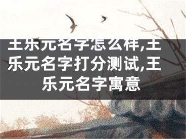 王乐元名字怎么样,王乐元名字打分测试,王乐元名字寓意