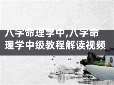 八字命理学中,八字命理学中级教程解读视频