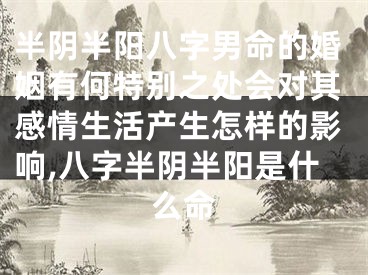 半阴半阳八字男命的婚姻有何特别之处会对其感情生活产生怎样的影响,八字半阴半阳是什么命