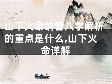 山下火命纳音八字解析的重点是什么,山下火命详解