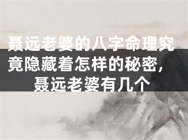 聂远老婆的八字命理究竟隐藏着怎样的秘密,聂远老婆有几个