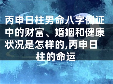 丙申日柱男命八字例证中的财富、婚姻和健康状况是怎样的,丙申日柱的命运