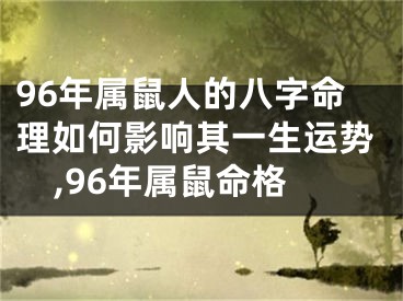 96年属鼠人的八字命理如何影响其一生运势,96年属鼠命格