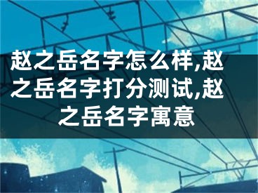赵之岳名字怎么样,赵之岳名字打分测试,赵之岳名字寓意