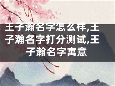 王子瀚名字怎么样,王子瀚名字打分测试,王子瀚名字寓意