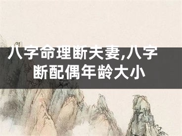 八字命理断夫妻,八字断配偶年龄大小