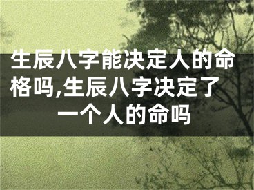 生辰八字能决定人的命格吗,生辰八字决定了一个人的命吗