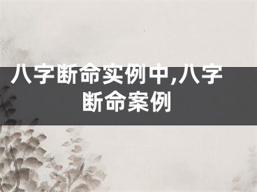 八字断命实例中,八字断命案例