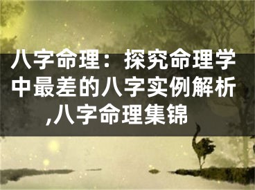 八字命理：探究命理学中最差的八字实例解析,八字命理集锦