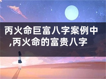 丙火命巨富八字案例中,丙火命的富贵八字