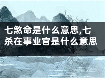 七煞命是什么意思,七杀在事业宫是什么意思