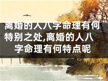 离婚的人八字命理有何特别之处,离婚的人八字命理有何特点呢