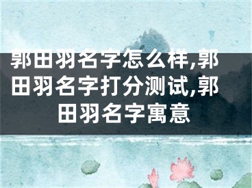 郭田羽名字怎么样,郭田羽名字打分测试,郭田羽名字寓意