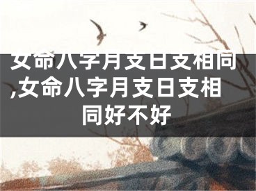 女命八字月支日支相同,女命八字月支日支相同好不好