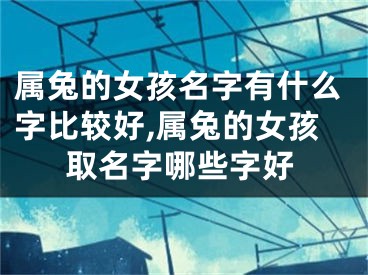 属兔的女孩名字有什么字比较好,属兔的女孩取名字哪些字好
