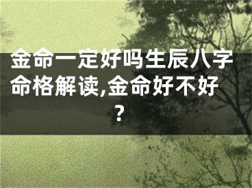 金命一定好吗生辰八字命格解读,金命好不好?