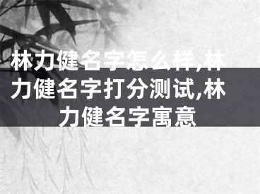 林力健名字怎么样,林力健名字打分测试,林力健名字寓意