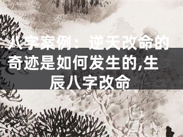 八字案例：逆天改命的奇迹是如何发生的,生辰八字改命