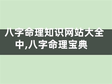 八字命理知识网站大全中,八字命理宝典