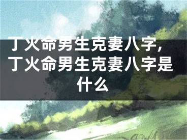 丁火命男生克妻八字,丁火命男生克妻八字是什么