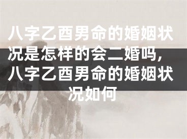 八字乙酉男命的婚姻状况是怎样的会二婚吗,八字乙酉男命的婚姻状况如何