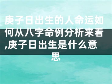 庚子日出生的人命运如何从八字命例分析来看,庚子日出生是什么意思