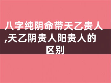 八字纯阴命带天乙贵人,天乙阴贵人阳贵人的区别