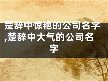 楚辞中惊艳的公司名字,楚辞中大气的公司名字