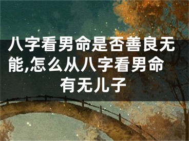 八字看男命是否善良无能,怎么从八字看男命有无儿子