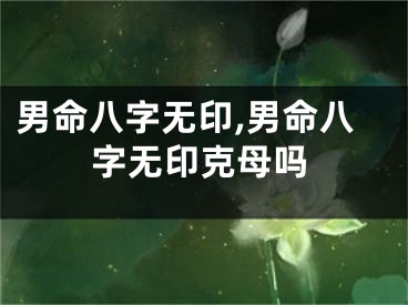 男命八字无印,男命八字无印克母吗