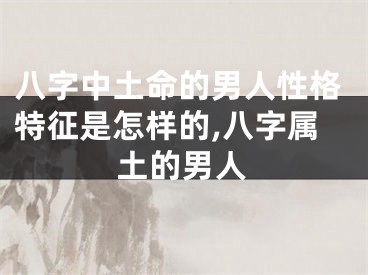 八字中土命的男人性格特征是怎样的,八字属土的男人