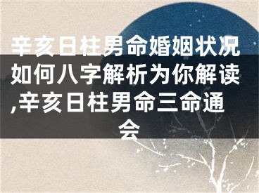 辛亥日柱男命婚姻状况如何八字解析为你解读,辛亥日柱男命三命通会