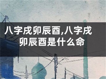 八字戌卯辰酉,八字戌卯辰酉是什么命